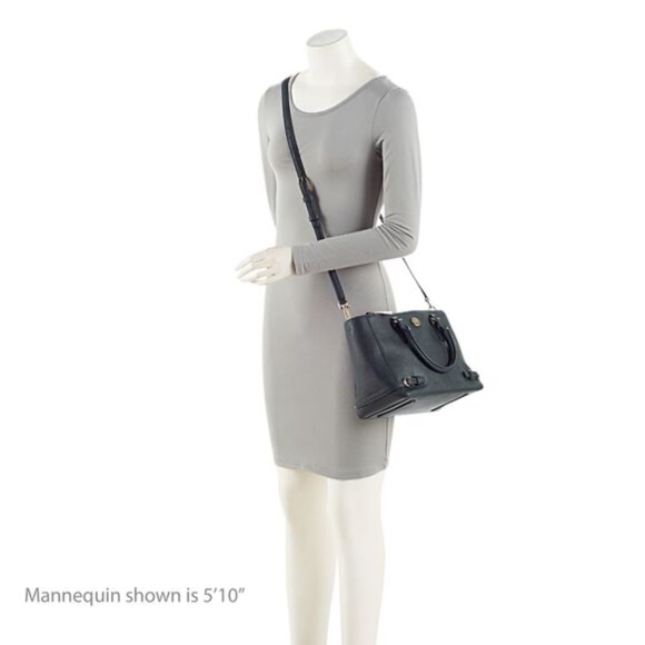 Tory Burch Saffiano Black Robinson Tote - Picture 7 of 9